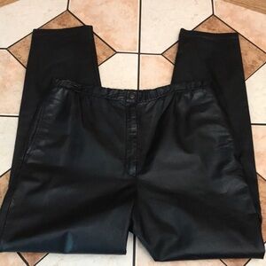 Vintage Pia Rucci 90s Black Leather Pants, High Waisted size small 30” ladies